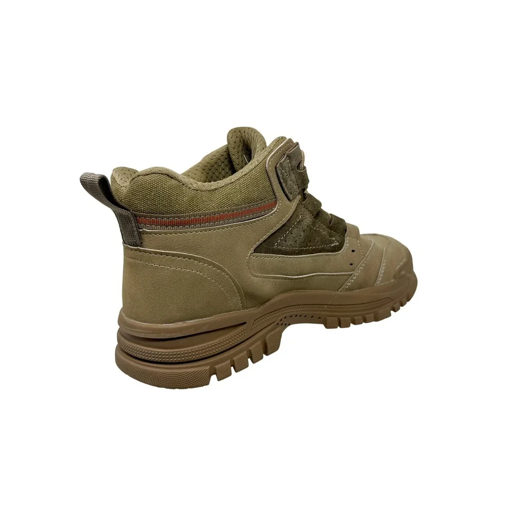 GUYISA Safety Tan Work Hiking Boots Mid Top Steel Toe GB21148-2020 Men's Sz 44